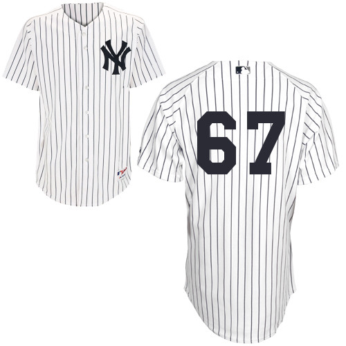 Jose Pirela #67 MLB Jersey-New York Yankees Men's Authentic Home White Baseball Jersey - Click Image to Close